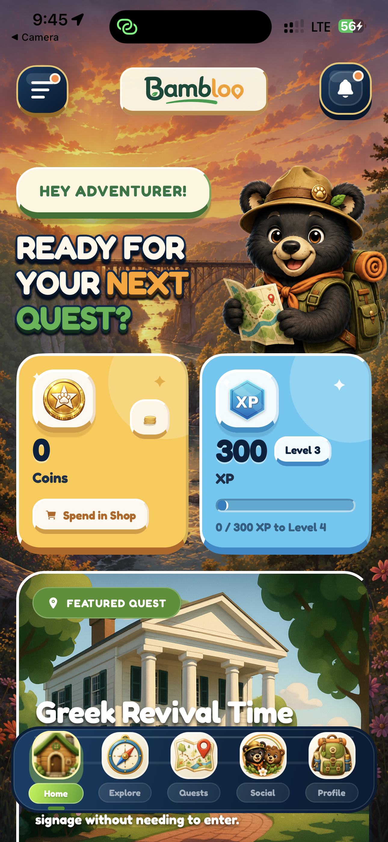 Bambloo home screen